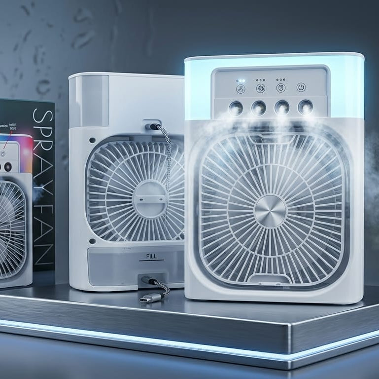 LuxeBloom™ HydroBreeze | 3-in-1 Smart Misting Desk Air Cooler