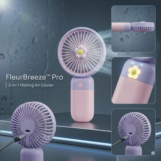 LuxeBloom™ FleurBreeze Pro | Advanced 3-in-1 Misting Air Cooler