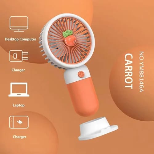 LuxeBloom™ CarrotBreeze | Cute Portable Handheld & Desktop Fan